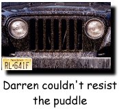 He couldn't resist that puddle...