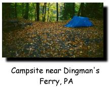 Campsite near Dingman's Ferry, PA